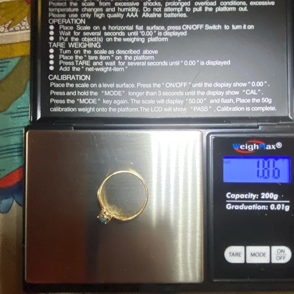 Solid 10K Gold Aquamarine Ring 9